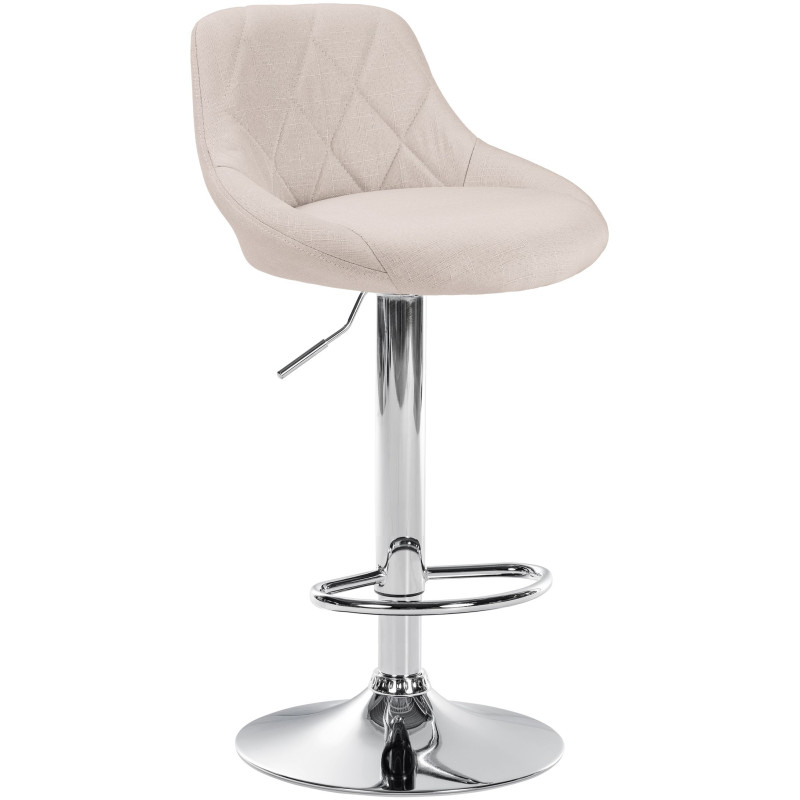 Tabouret de bar Lazio tissu chrome crème
