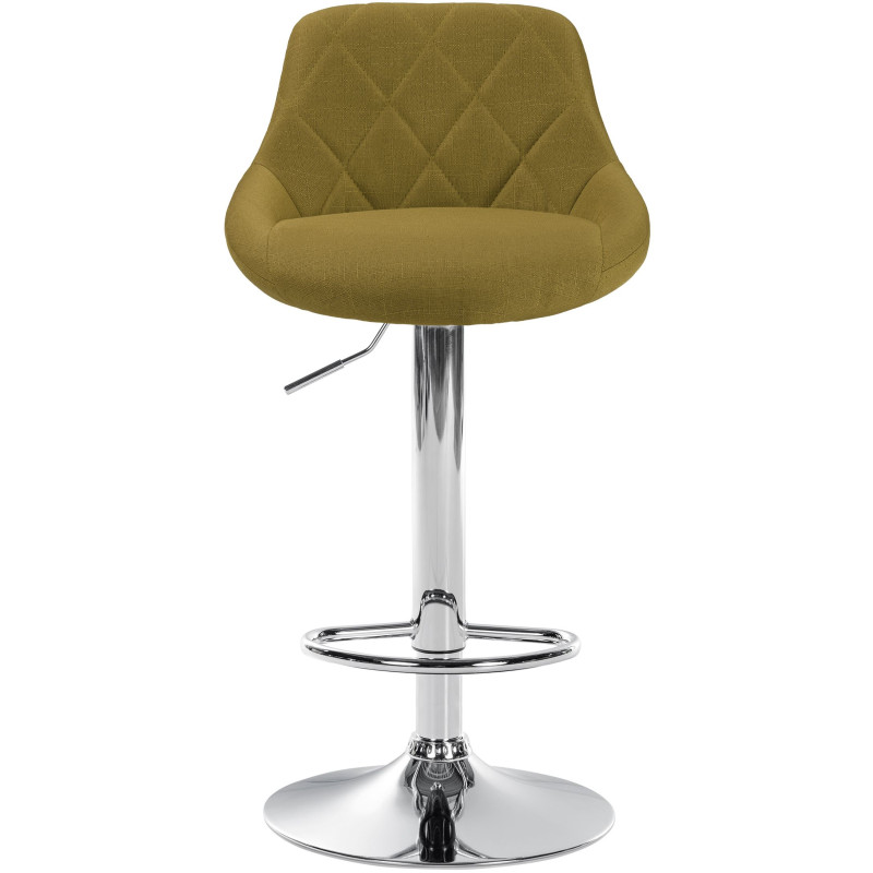Tabouret de bar Lazio en tissu vert chrome