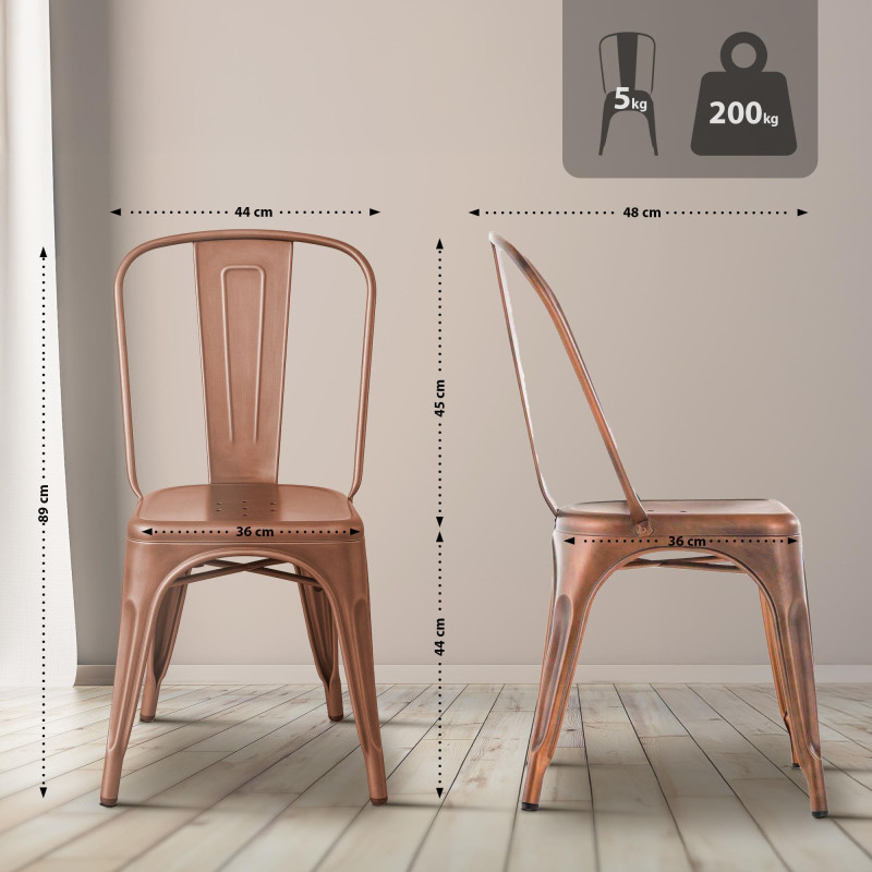 Ensemble de 4 chaises Benedikt cuivre