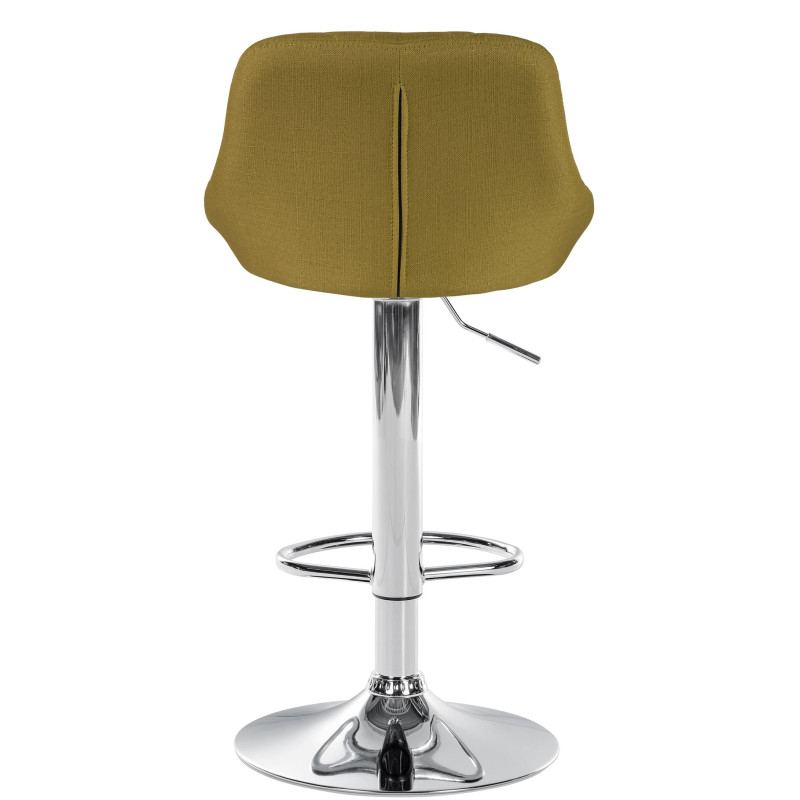 Tabouret de bar Lazio, tissu, chrome vert