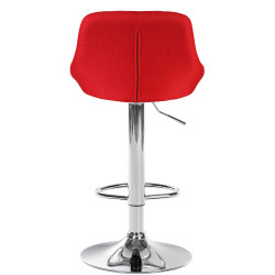 Tabouret de bar Lazio tissu chrome rouge