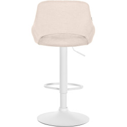 Tabouret de bar Milet en tissu crème