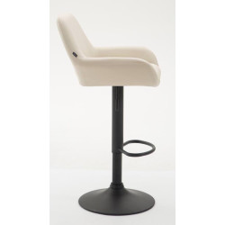 Lot de 2 tabourets de bar Braga simili cuir noir crème