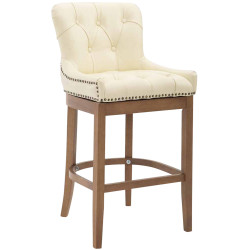 Sgabello Lakewood vera pelle antico-chiaro crema