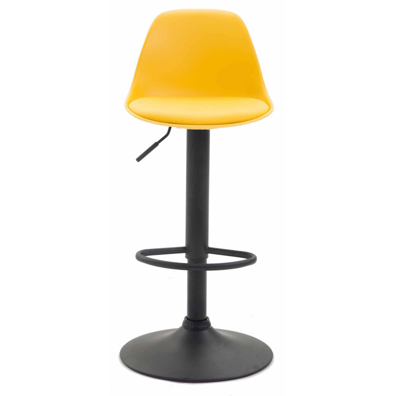 Lot de 2 tabourets de bar Kiel en plastique noir jaune