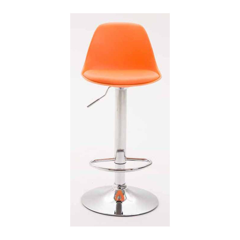 Lot de 2 tabourets de bar Kiel en plastique chromé orange