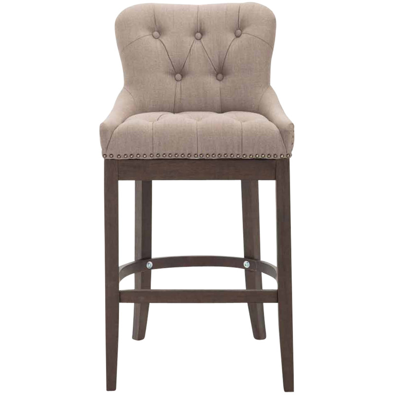 Tabouret de bar en tissu Lakewood, style antique taupe