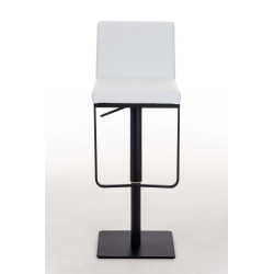 Tabouret de bar Panama B en cuir artificiel blanc