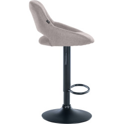 Tabouret de bar Milet tissu gris