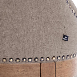 Taburete Lakewood en Tela & Madera clara Gris topo