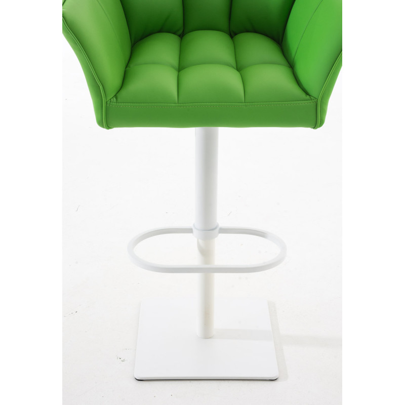 Lot de 2 tabourets de bar Damaso, simili cuir, blanc et vert