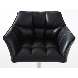 Lot de 2 tabourets de bar Damaso simili cuir blanc noir