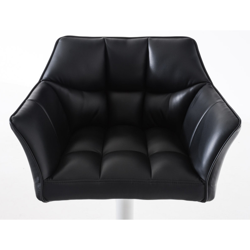 Lot de 2 tabourets de bar Damaso simili cuir blanc noir