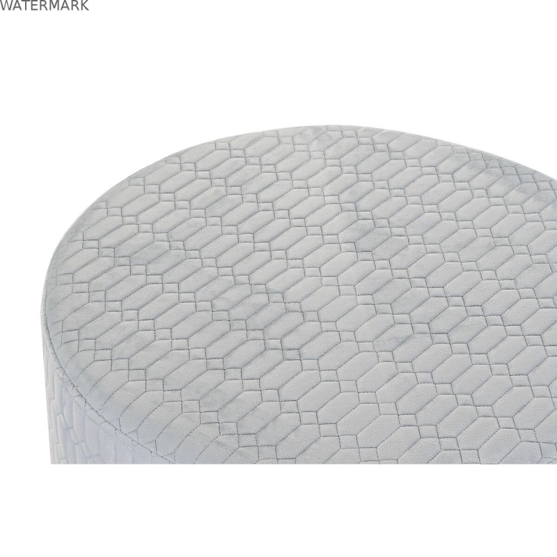 Repose-pied DKD Home Decor Polyester Bleu ciel Éponge Bois MDF (55 x 55 x 35 cm)