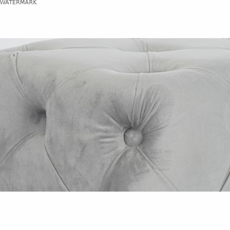Banquette DKD Home Decor   Gris Polyester Velours Bois MDF (88 x 53 x 48 cm)