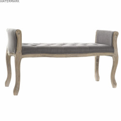 Banquette DKD Home Decor   Naturel Gris foncé Bois d'hévéa Toile 109 x 44,5 x 60 cm