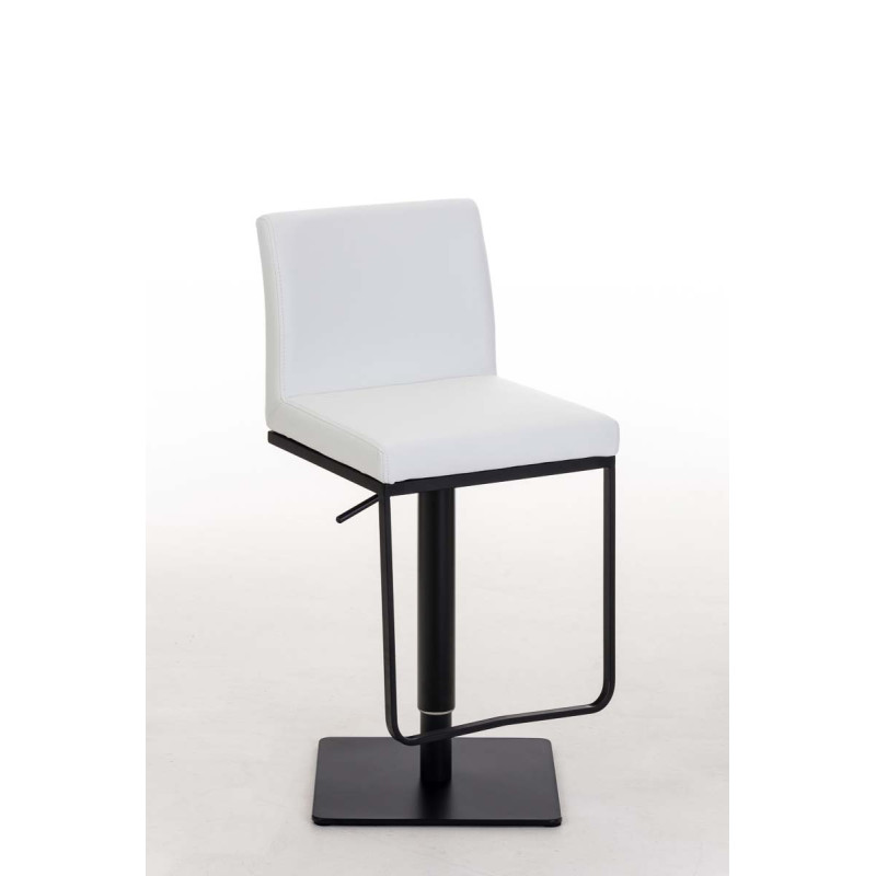 Tabouret de bar Panama B en cuir artificiel blanc