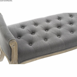 Banquette DKD Home Decor   Naturel Gris foncé Bois d'hévéa Toile 109 x 44,5 x 60 cm