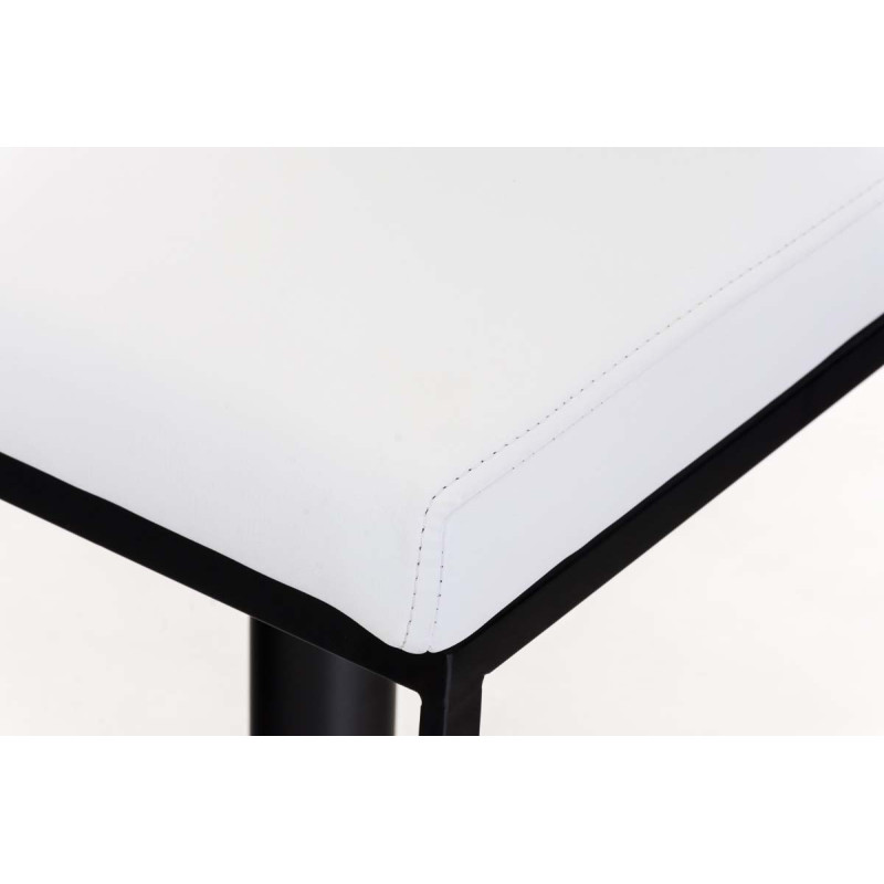 Tabouret de bar Panama B en cuir artificiel blanc