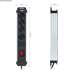 Rallonge 4 prises Schuko avec interrupteur TM Electron 230 V