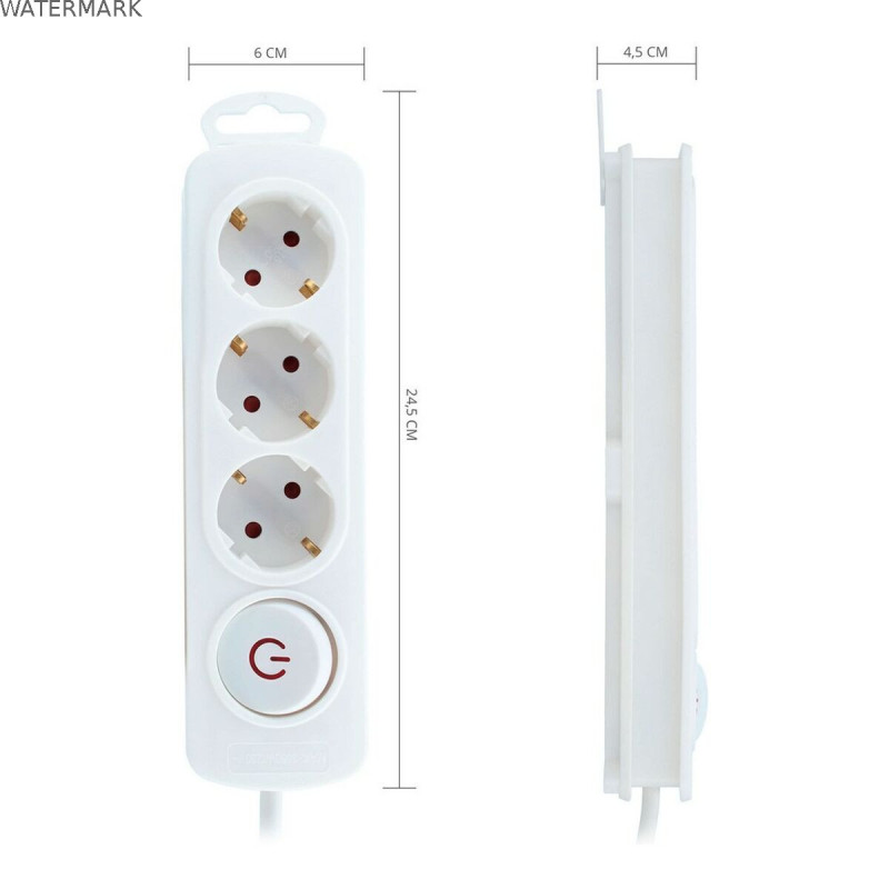 Rallonge 3 prises Schuko avec interrupteur TM Electron 250 V