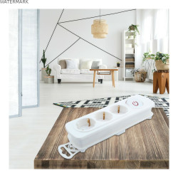 Rallonge 3 prises Schuko avec interrupteur TM Electron 250 V