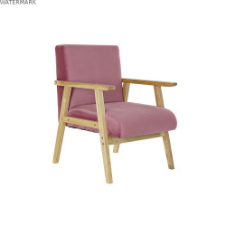 Siège DKD Home Decor Rose Polyester Bois MDF (61 x 63 x 77 cm)