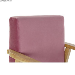 Siège DKD Home Decor Rose Polyester Bois MDF (61 x 63 x 77 cm)