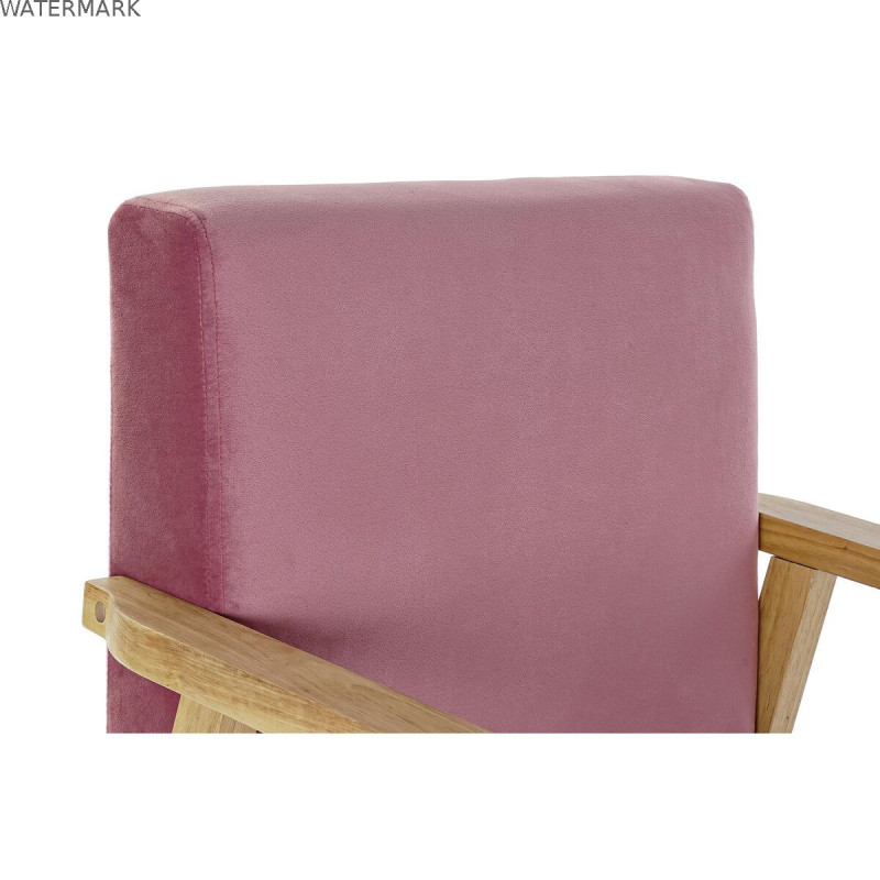 Siège DKD Home Decor Rose Polyester Bois MDF (61 x 63 x 77 cm)
