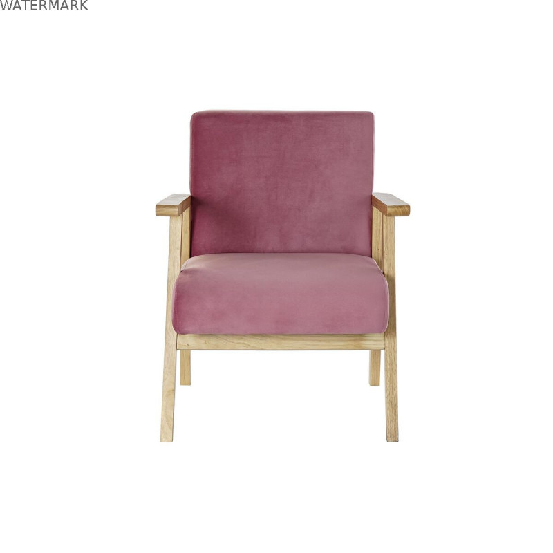 Siège DKD Home Decor Rose Polyester Bois MDF (61 x 63 x 77 cm)