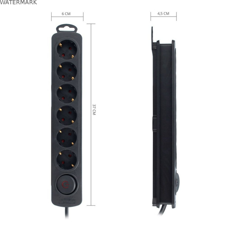 Multiprise 6 Prises avec Interrupteur TM Electron 250 V
