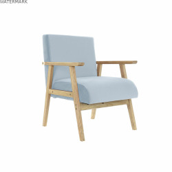 Siège DKD Home Decor Polyester Bleu ciel Bois MDF (61 x 63 x 77 cm)