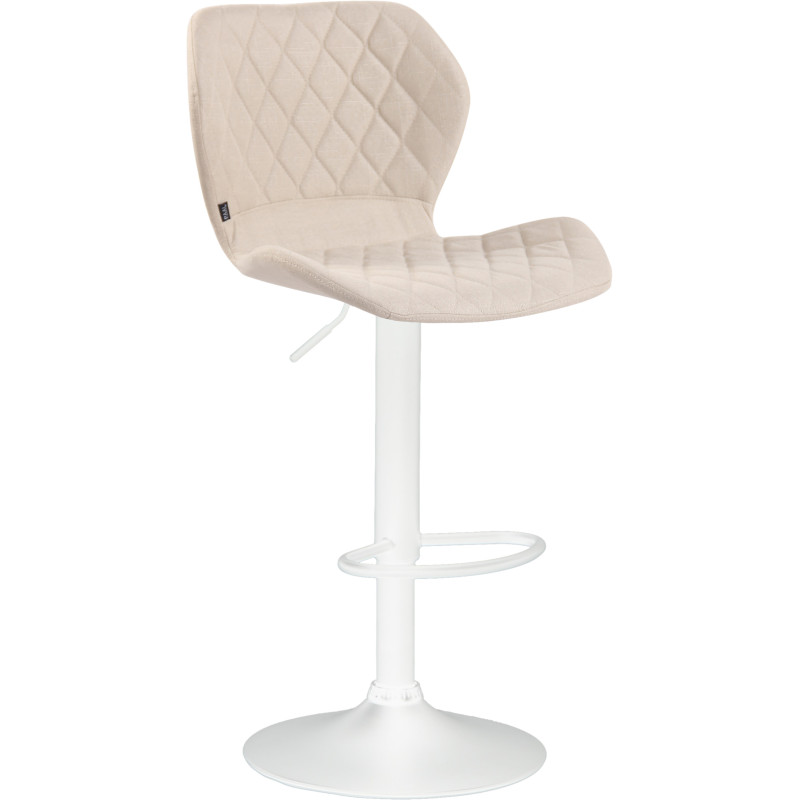 Tabouret de bar en tissu liège blanc