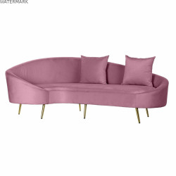 Canapé DKD Home Decor Rose Doré Métal Polyester (210 x 120 x 84 cm)