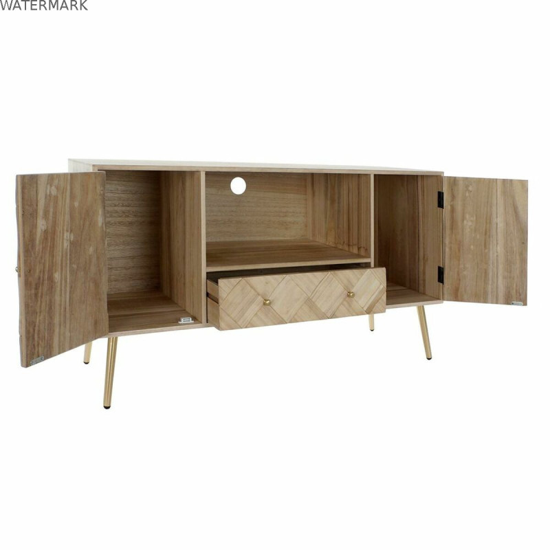 Meubles de télévision DKD Home Decor 118 x 40 x 65 cm Métal Marron Clair Bois de paulownia Pin