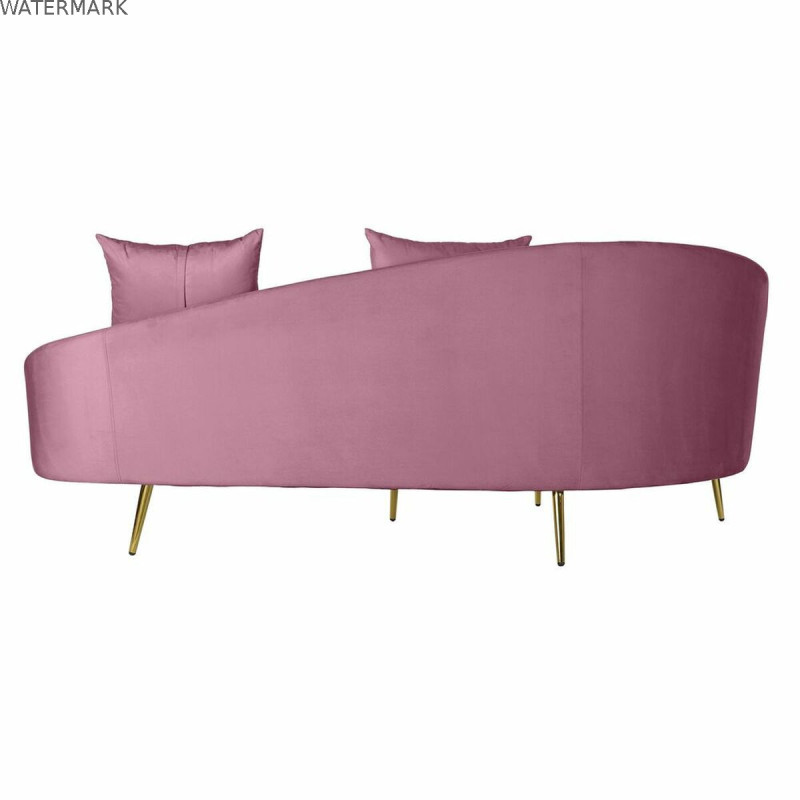 Canapé DKD Home Decor Rose Doré Métal Polyester (210 x 120 x 84 cm)