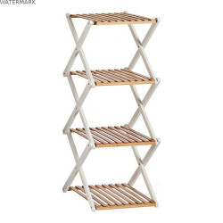 Étagère Marron Blanc Pliable Bois (32 x 96 x 39 cm)