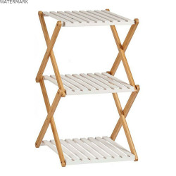 Étagère Marron Blanc Pliable Bois (32 x 65 x 39 cm)