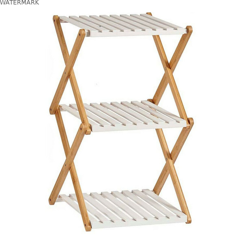 Étagère Marron Blanc Pliable Bois (32 x 65 x 39 cm)