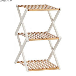 Étagère Marron Blanc Pliable Bois (32 x 65 x 39 cm)