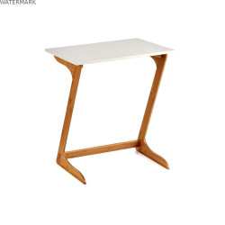 Table d'appoint Kinvara WD2021329426 Blanc Marron Naturel 40 x 68,5 x 60 cm