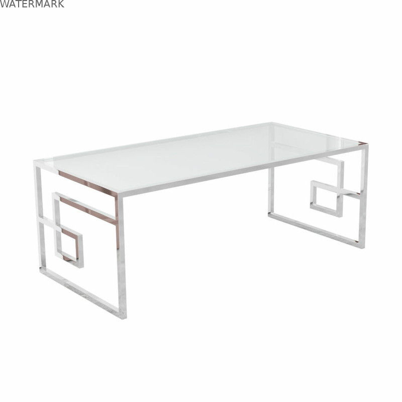 Table d'appoint DKD Home Decor Verre Métal Argent (120 x 60 x 45 cm)