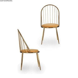 Chaise Doré Barres Moutarde 48 x 95,5 x 48 cm