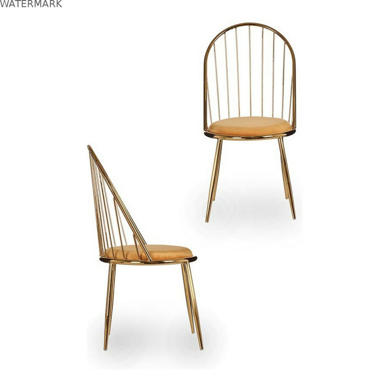 Chaise Doré Barres Moutarde 48 x 95,5 x 48 cm