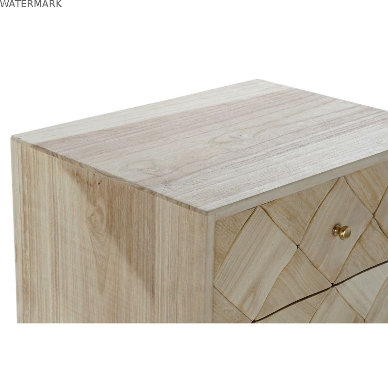 Caisson à Tiroirs DKD Home Decor   Marron Clair Métal Pin Bois de paulownia Naturel Moderne 45 x 35 x 93 cm