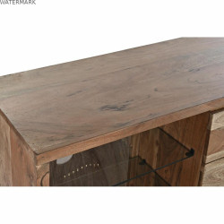 Meubles de télévision DKD Home Decor Marron 200 x 40 x 63 cm Verre Acacia