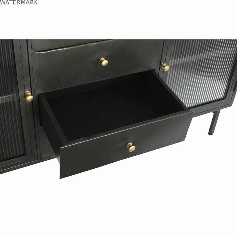 Buffet DKD Home Decor Naturel Noir Doré Métal Bois de manguier (145 x 40 x 85 cm) Buffet DKD Home Decor Naturel Noir Doré Métal Bois de manguier (145 x 40 x 85 cm)