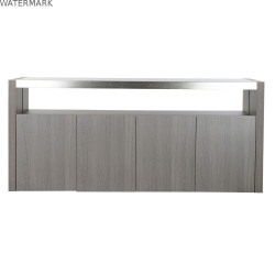 Buffet DKD Home Decor Verre Gris Aluminium Chêne Verre trempé (165 x 39 x 76 cm)