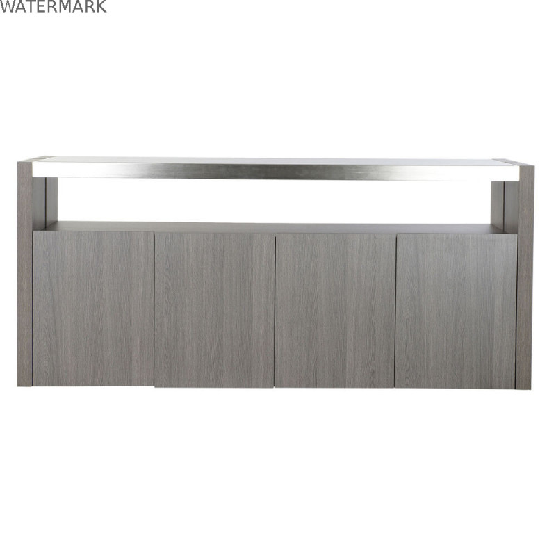 Buffet DKD Home Decor Verre Gris Aluminium Chêne Verre trempé (165 x 39 x 76 cm)