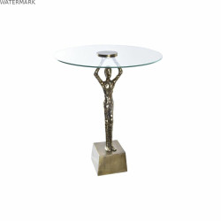 Table d'appoint DKD Home Decor Verre Doré Aluminium 46 x 46 x 57 cm